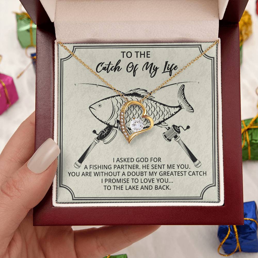 To The Most Awesome Catch Of My Life Gift For Wife Gift For Girlfriend Anniversary Gift Valentines Gift Custom Gift Customize Forever Love Necklace