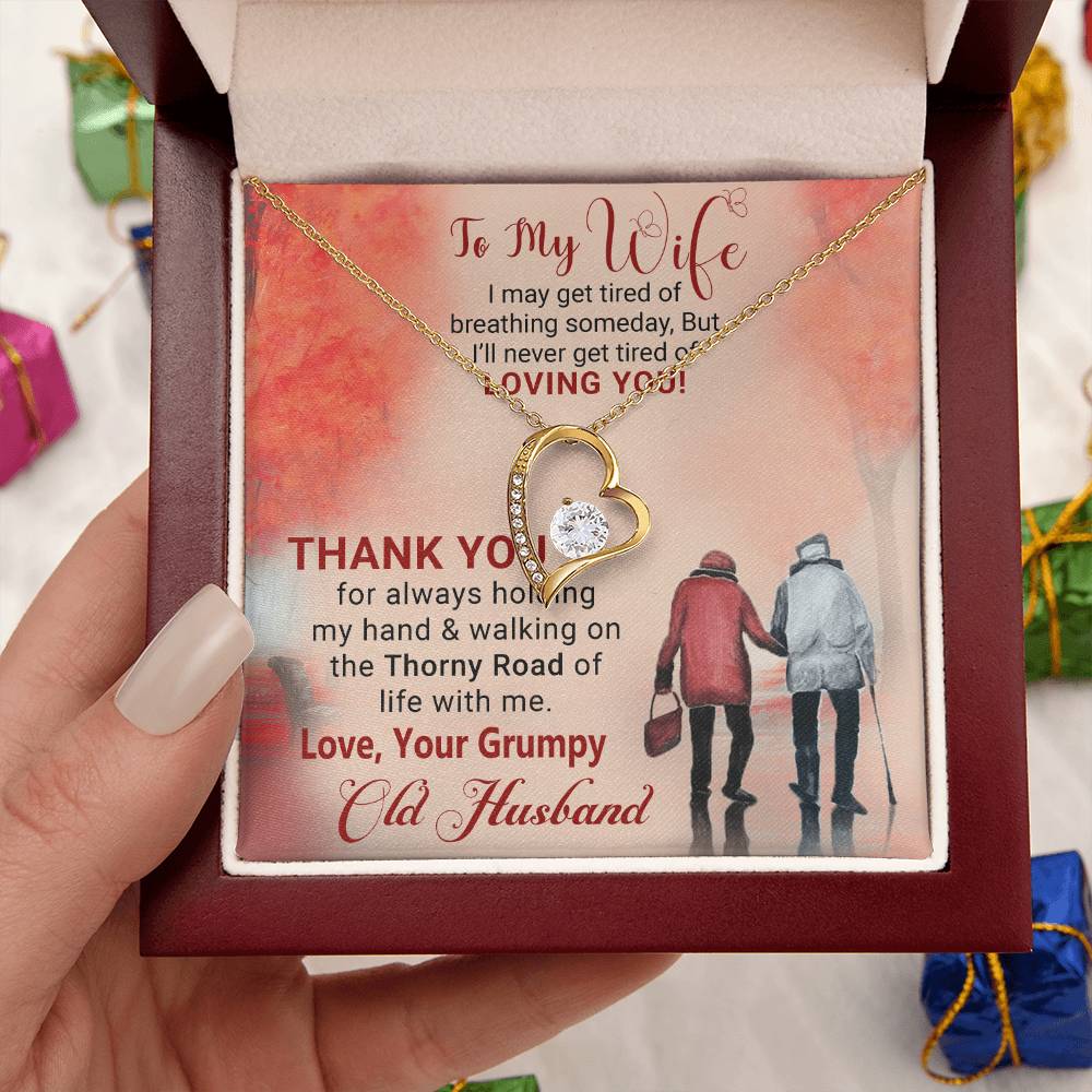 To My Wife Grumpy Old Husband Anniversary Gift For Wife Birthday Gift For Wife Gift For Wife Necklace For Wife Gift For Wife Birthday Forever Love Necklace