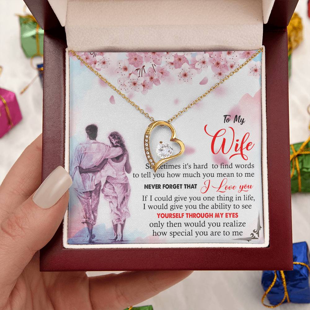 To Wife From Husband Gift Wedding Day Gift For Bride From Groom Anniversary Gift For Wife Necklace For Wife Gift To Wife From Husband Anniversary Forever Love Necklace