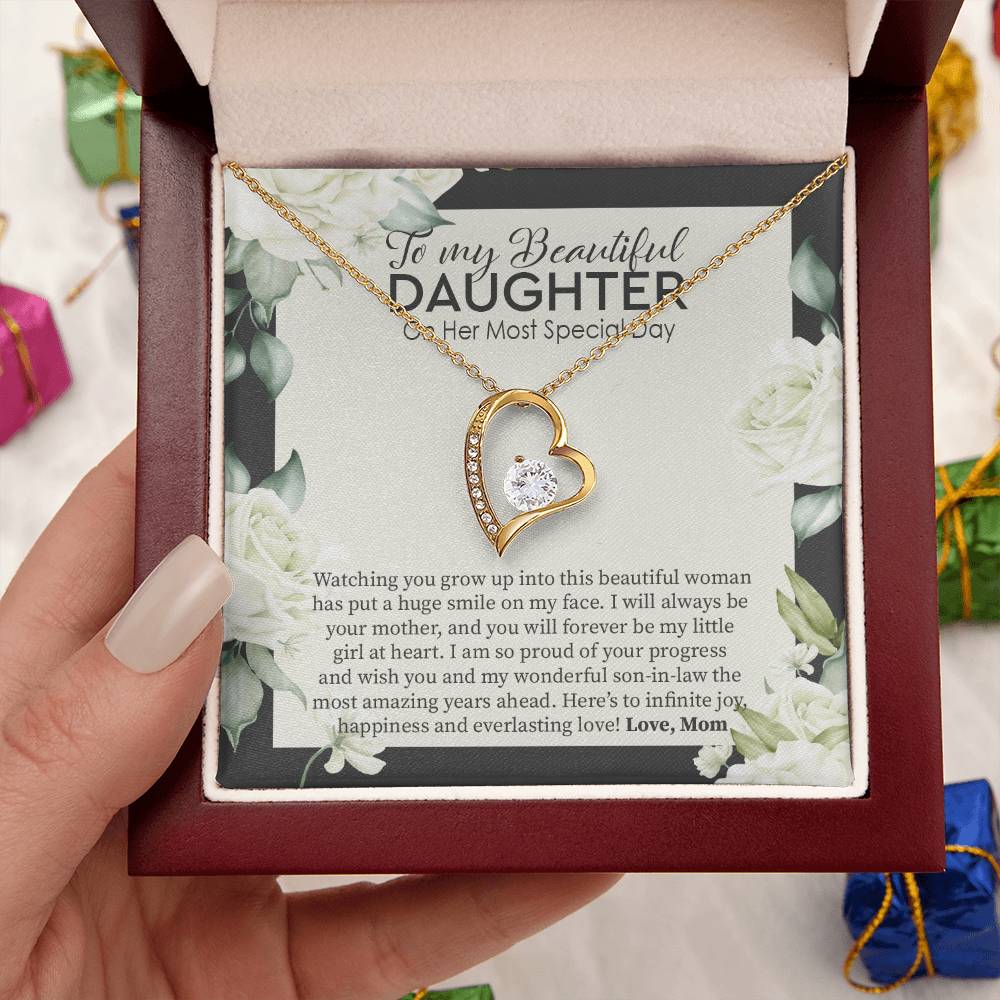 Bride Gift From Mom To Daughter On Wedding Day Gift For Daughter On Wedding Day From Mother Forever Love Necklace