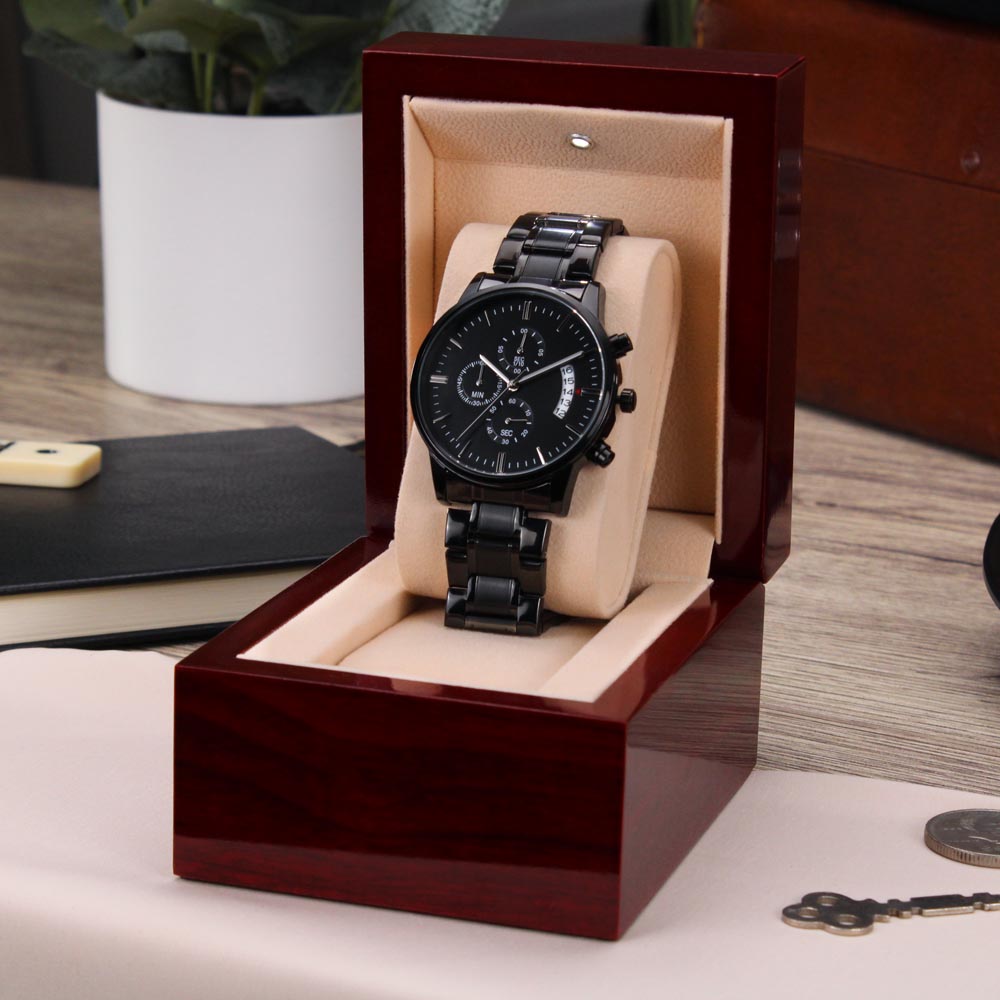 After All This Time I Still Love You. Engraving Chronograph Watch