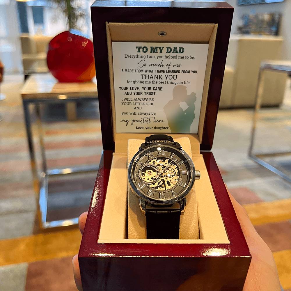 Gift For Dad From Daughter Help To Be Men's Openwork Watch