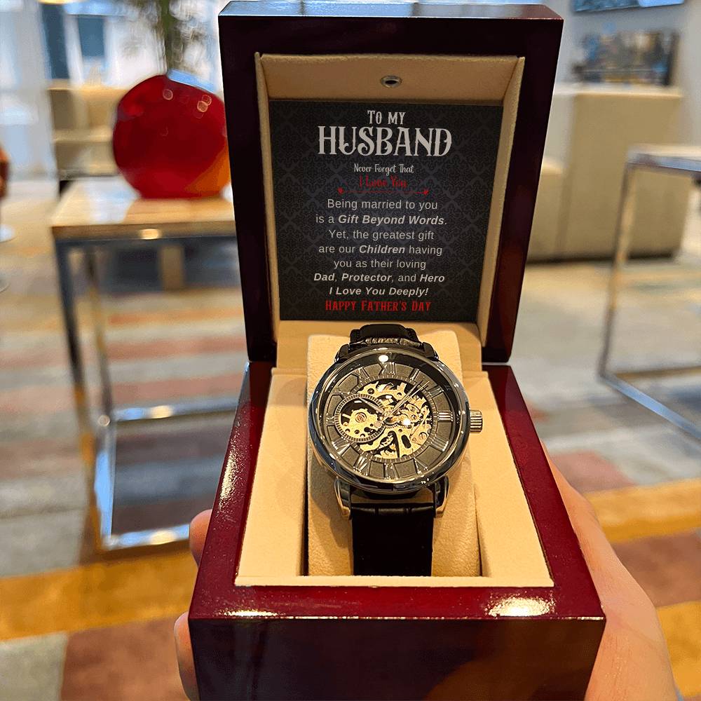 Father Day Gift From Wife, Openwork Watches, Dad Gifts From Wife