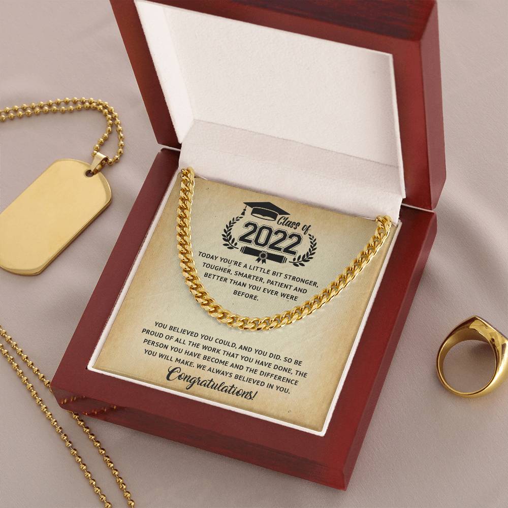 Class Of 2022 Graduation Gift For Him Graduation Necklace For Boy High School College Graduation Gift Cuban Link Chain