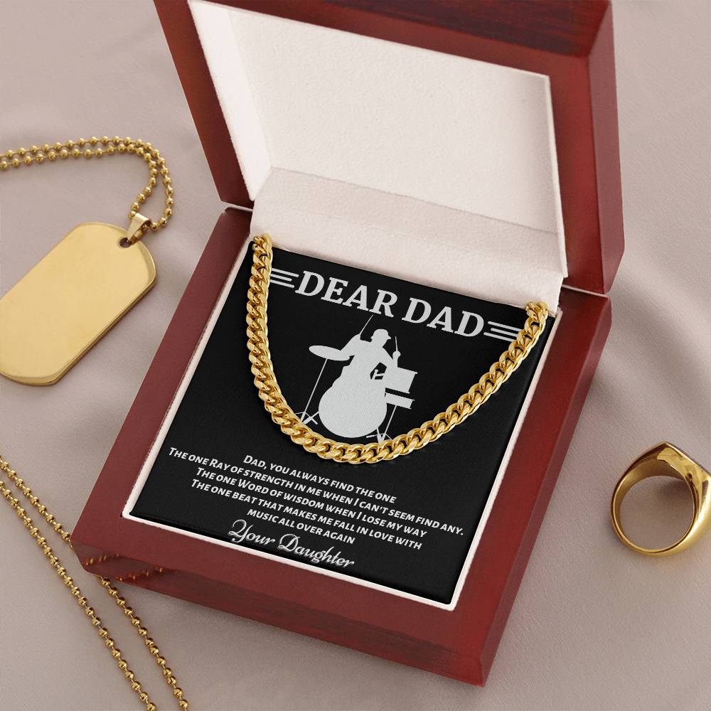 Drummer Dad Cuban Link Chain