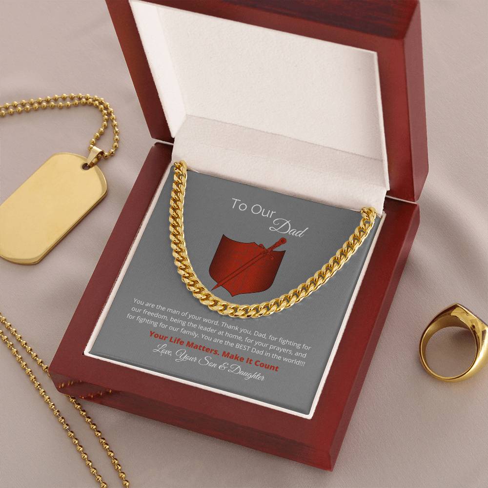 To Our Dad Gift For Dad Christmas Gift Gift For Him Cuban Link Chain Necklace Evergreen Gifts For Men Cuban Chain Neck