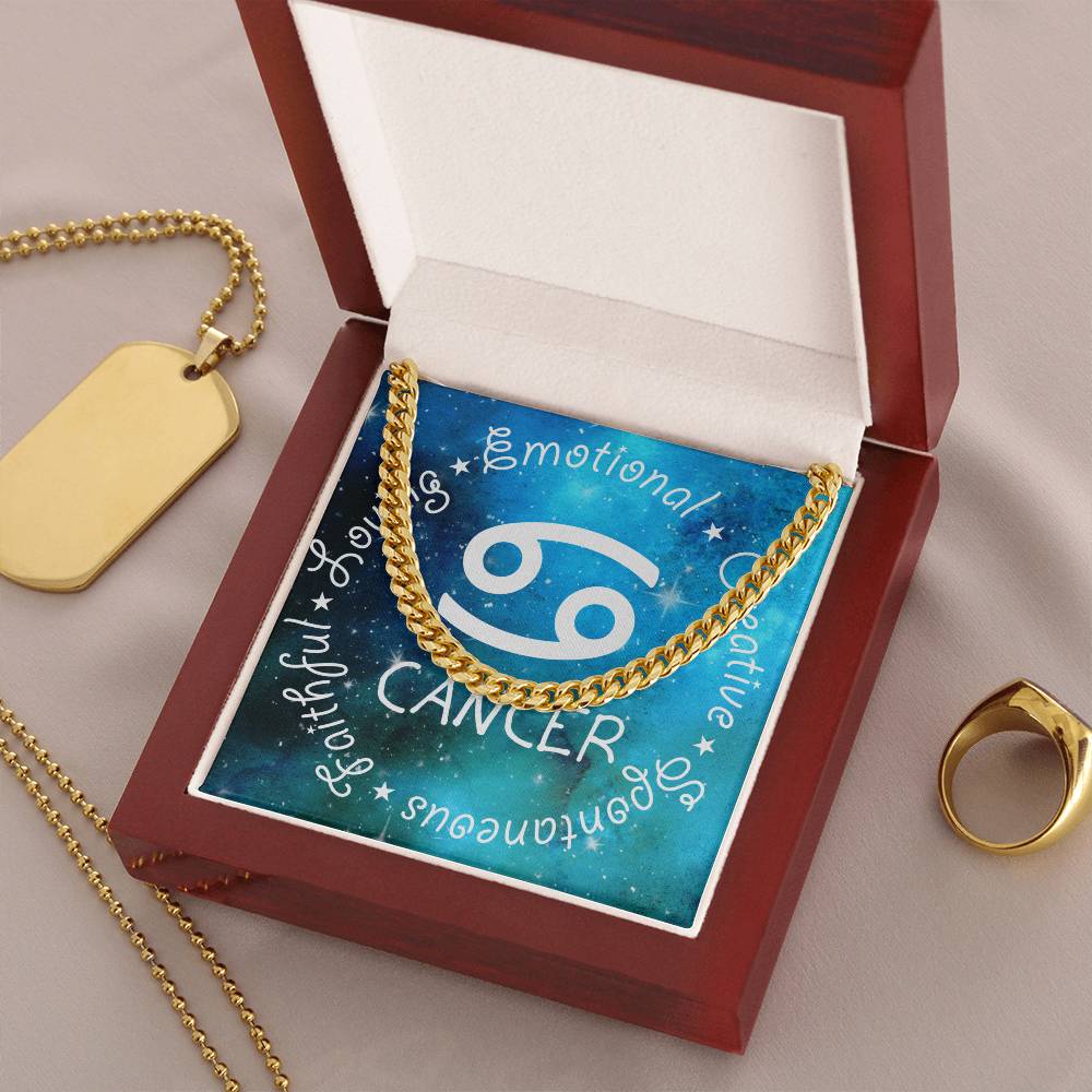 Cuban Link Chain Necklace - Cancer Theme