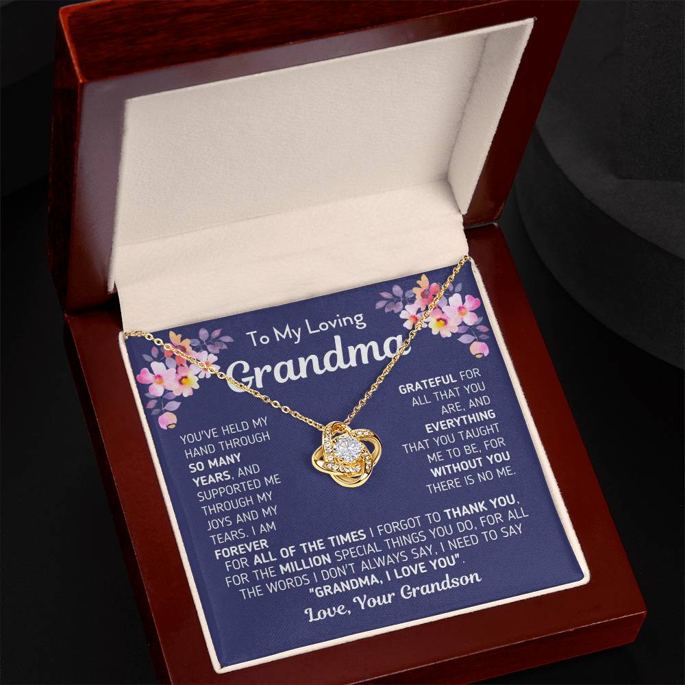 Gift For Grandma From Grandson Without You There Is No Me Knot Necklace Love Knot Necklace