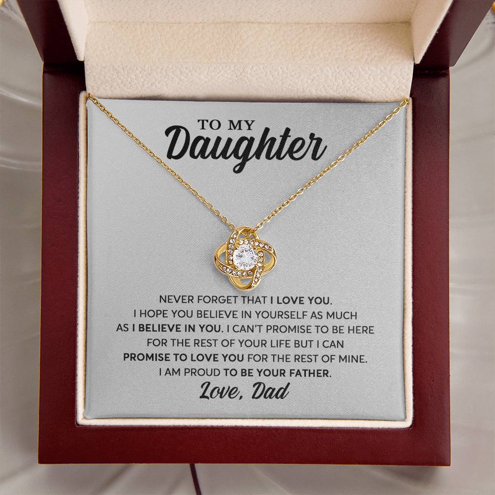 Daughter - Proud To Be Your Father - Necklace Love Knot Necklace