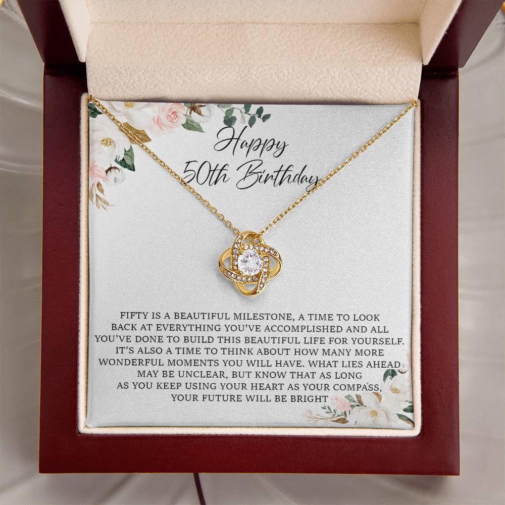 50Th Birthday Gift For Her 50Th Birthday Gift For Woman Sentimental Gift Love Knot Necklace