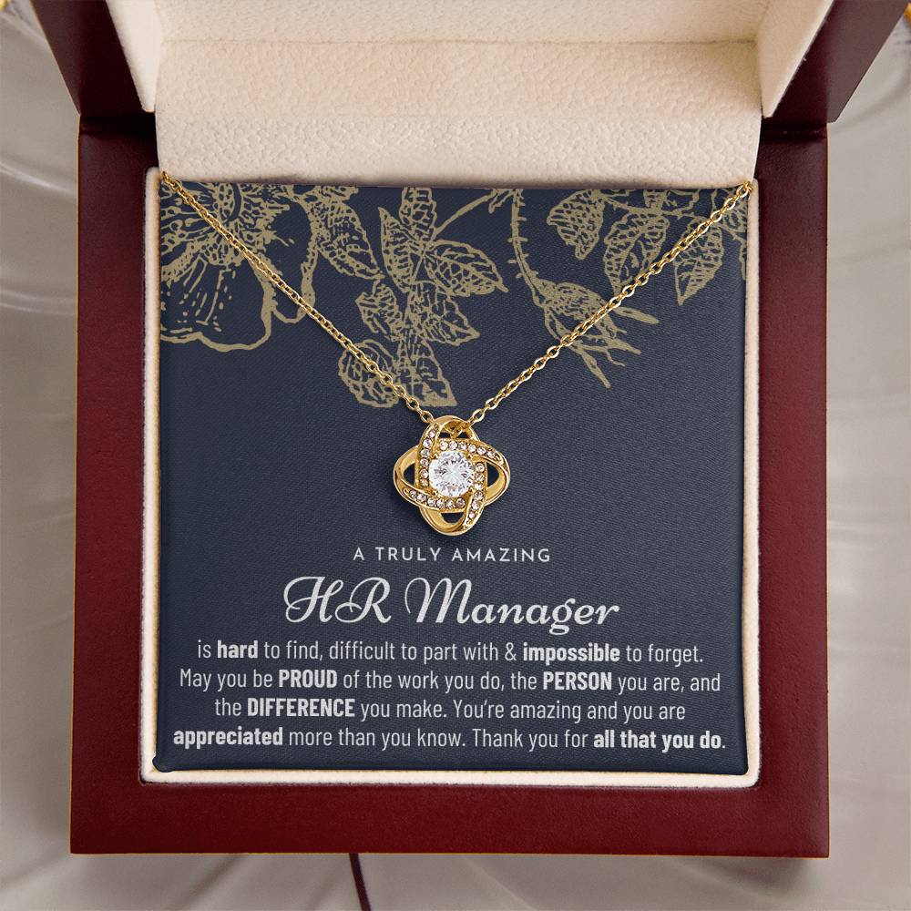 Gift For Hr Manager Hr Manager Gift Hr Manager Appreciation Gift Love Knot Necklace