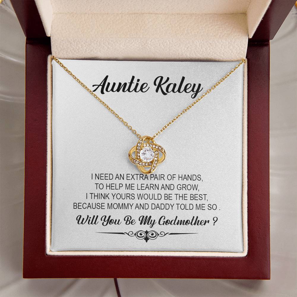 Customize Will You Be My Godmother Necklace For Godmother Godmother Proposal Gift Godmother Love Knot Necklace