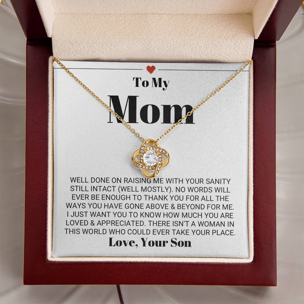 Funny Heartwarming Mother's Day Gift Love Knot Necklace