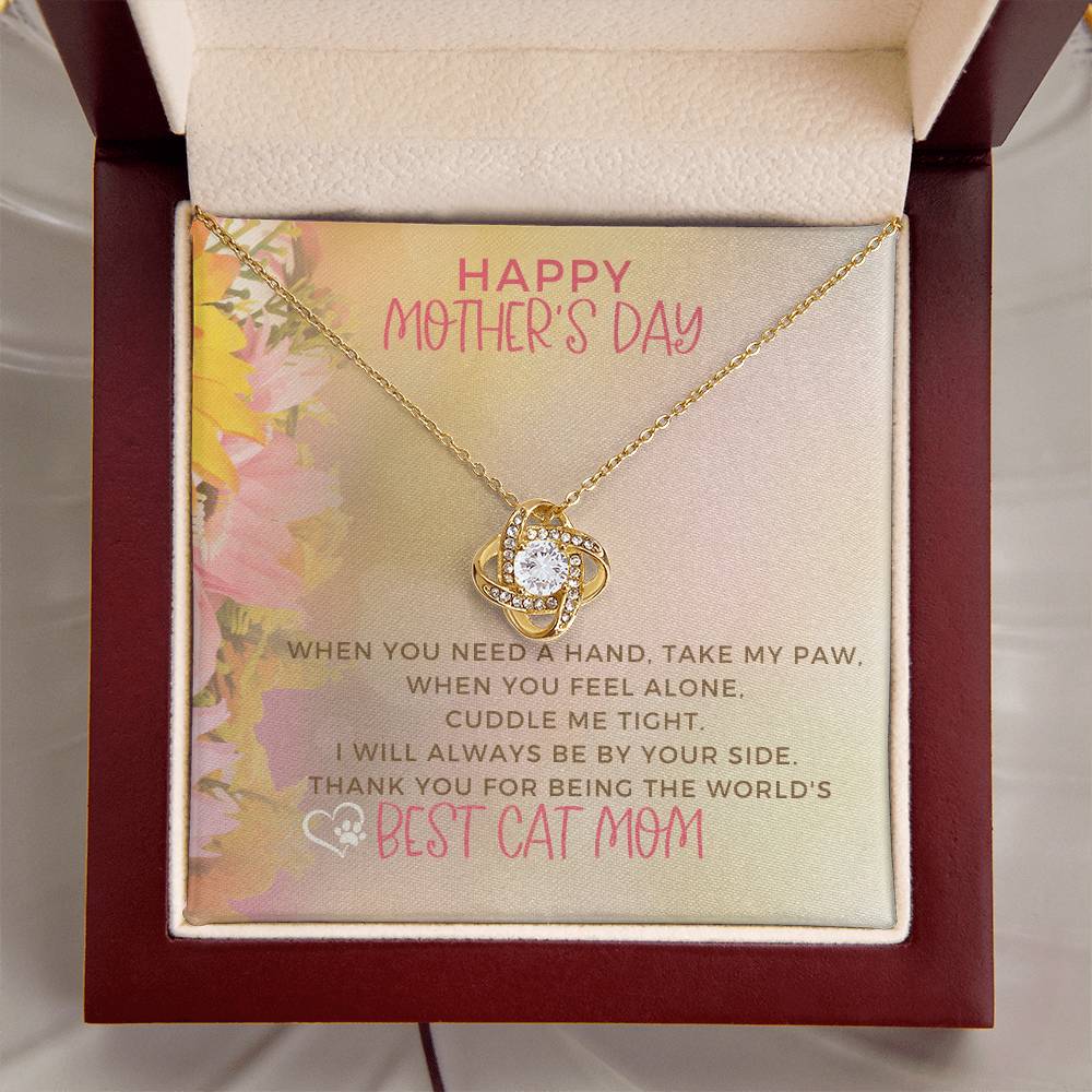 Best Cat Mom Love Knot Necklace Cat Mom Jewelry Gifts For Cat Mom On Mothers Day Cat Lover Gift Mothers Day Gift From Cat Love Knot Necklace