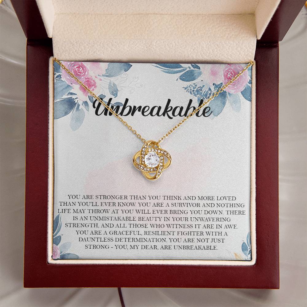 Encouragement Gift Strength Gift Warrior Gift Survivor Gift J Love Knot Necklace