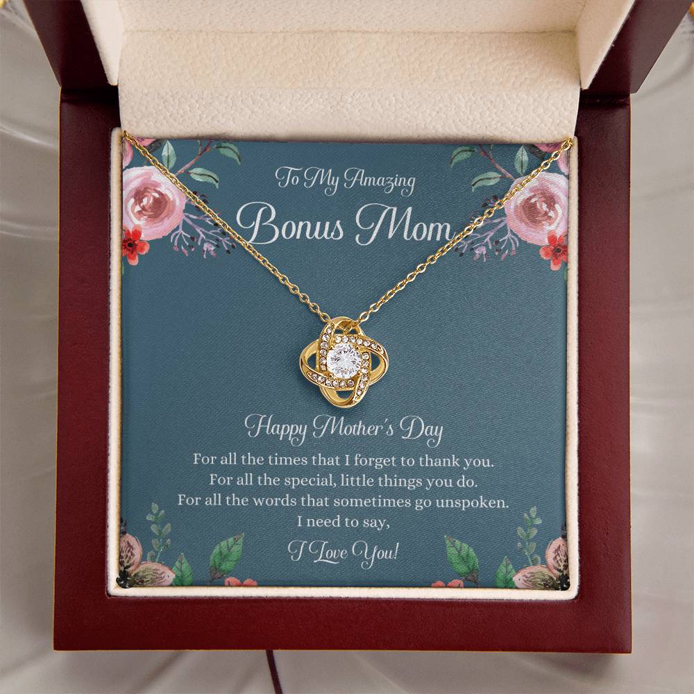 Bonus Mom Necklace Mothers Day Gift Daughter To Mom Gift Bonus Mom Step Mom Gift Present For Stepmom On Mothers Day Stepmom Necklace 1 Love Knot Necklace