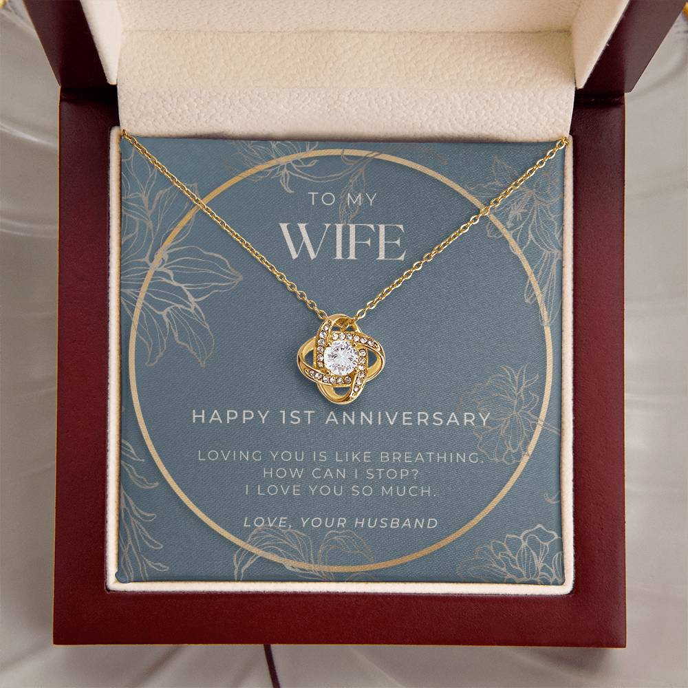 1 Year Anniversary Gift For Wife 1 Year Anniversary Gifts 1 Year Wedding Anniversary Gift Ideas 1St Wedding Anniversary Gift F(12) Love Knot Necklace