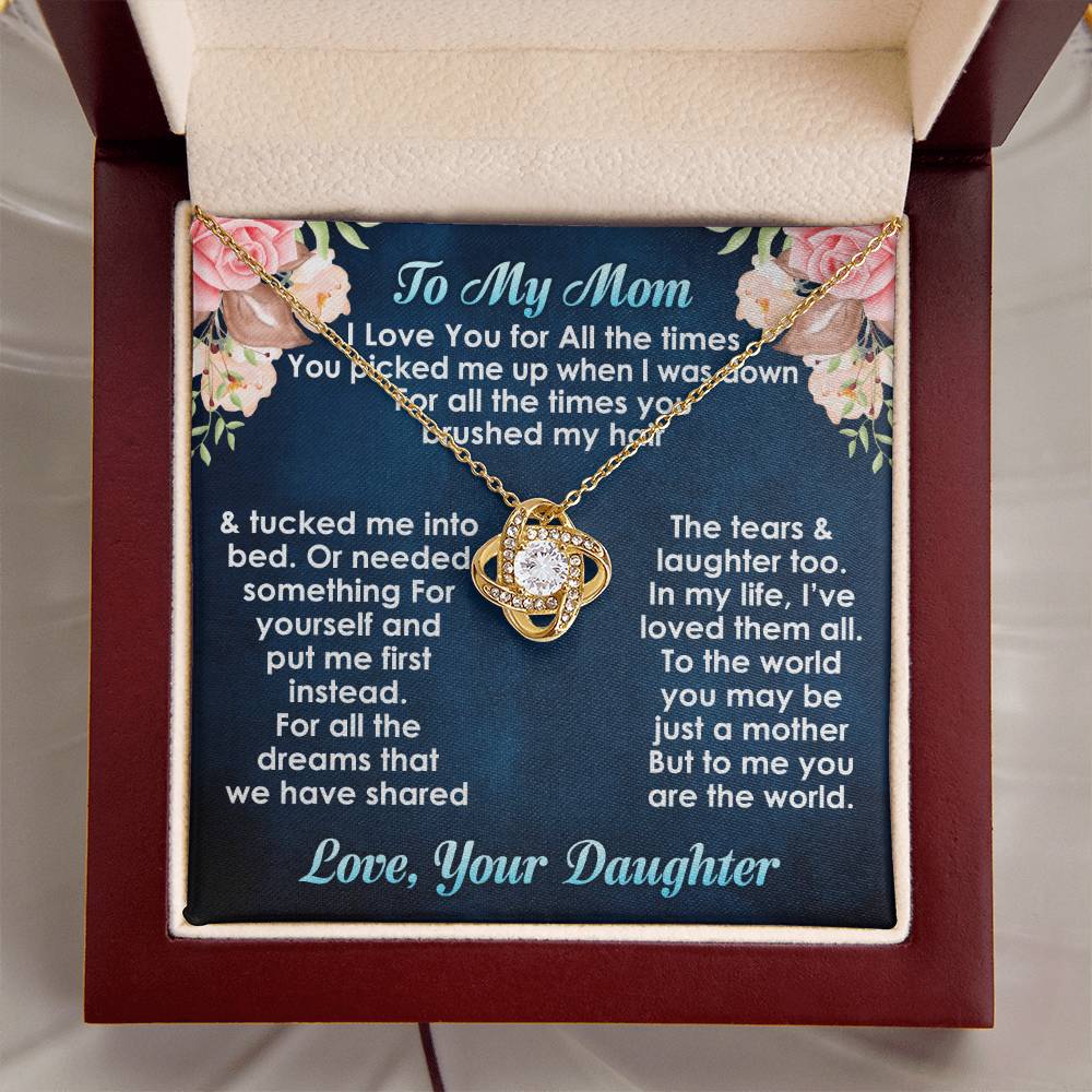 Best Necklace Gift For Mom From Daughter Love Knot Necklace