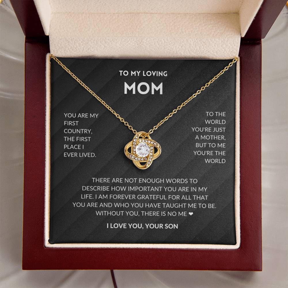 Without You There's No Me - Mother's Day Necklace Love Knot Necklace