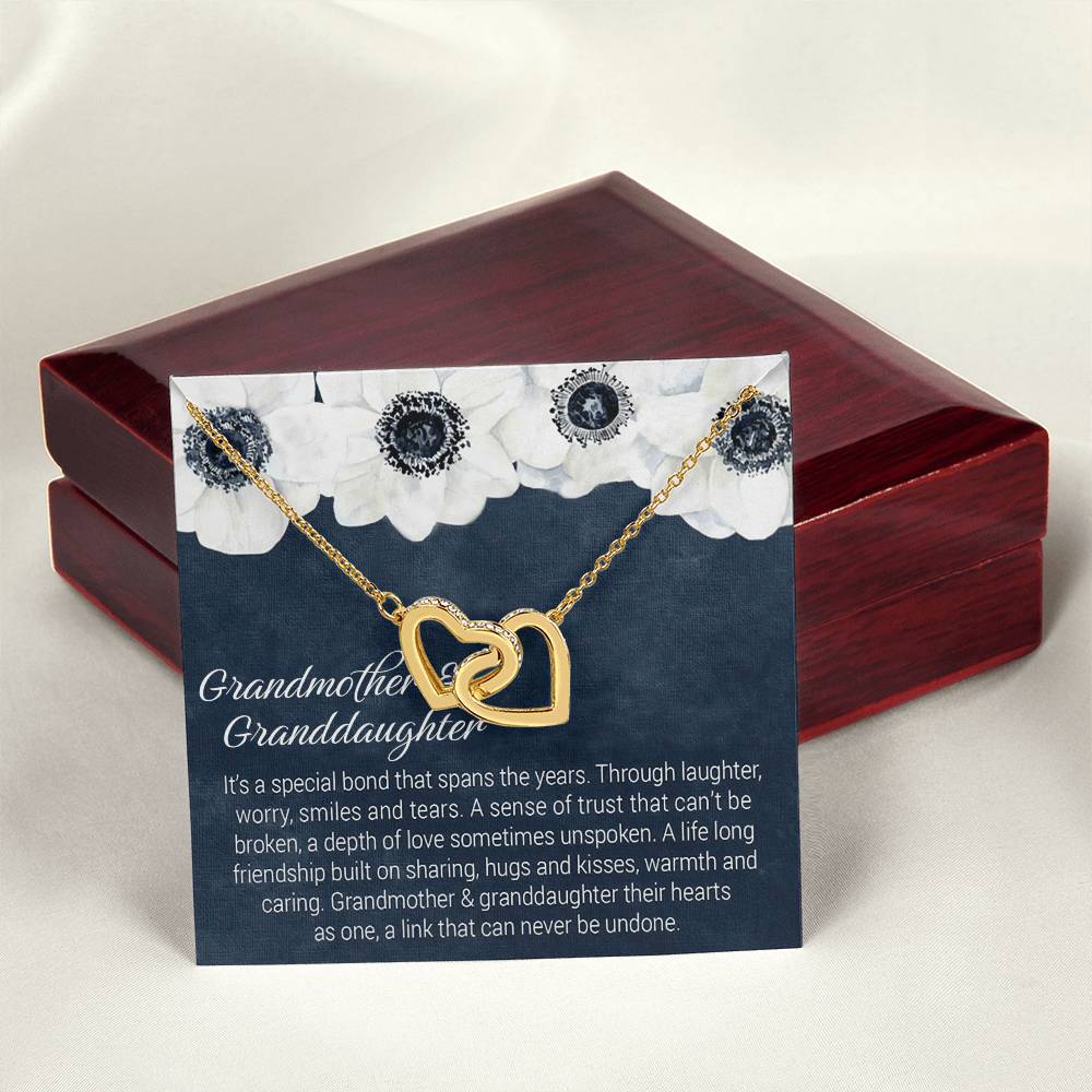 Gift For Granddaughter - Special Bond Necklace Interlocking Hearts Necklace