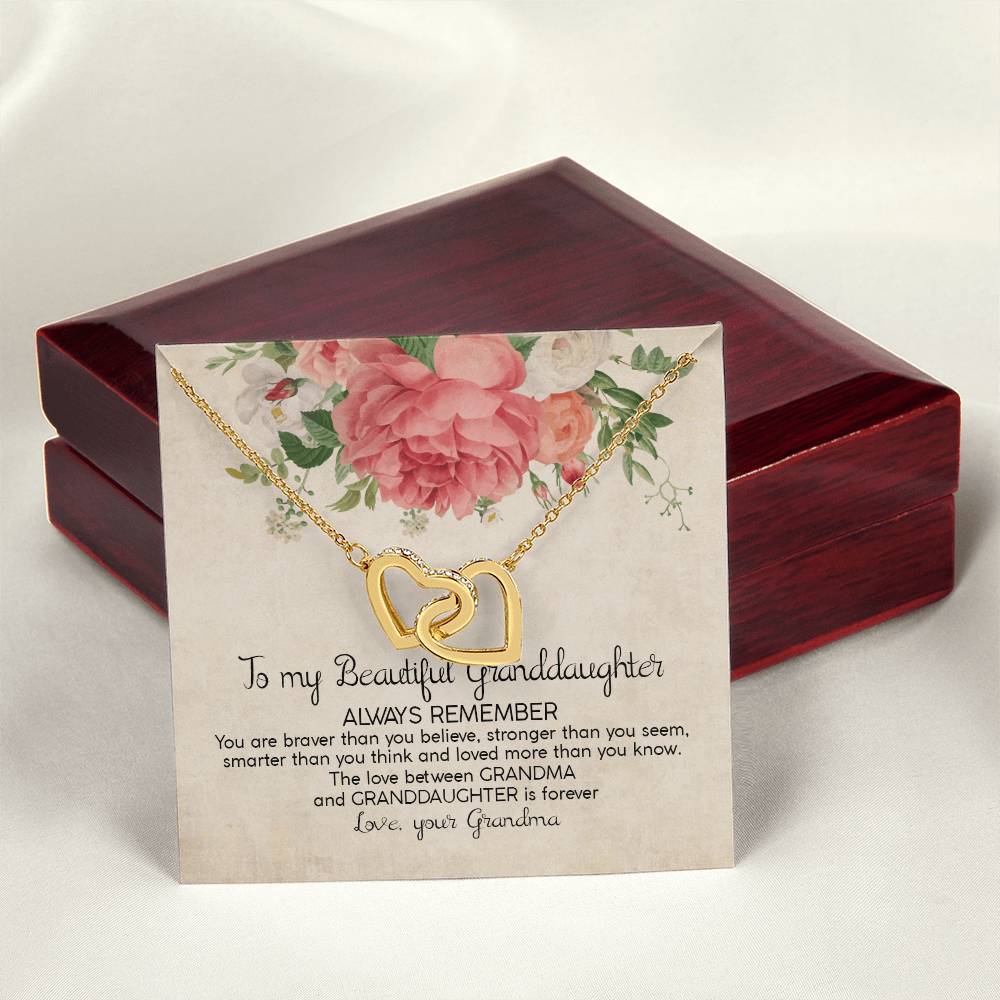 Always Remember - Best Gift For Granddaughter Interlocking Hearts Necklace