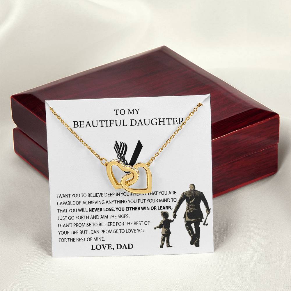 Best Gift For Daughter From Dad Necklace Gift For Daughter From Dad Viking Style Interlocking Heart Necklace For Daughter Interlocking Hearts Necklace