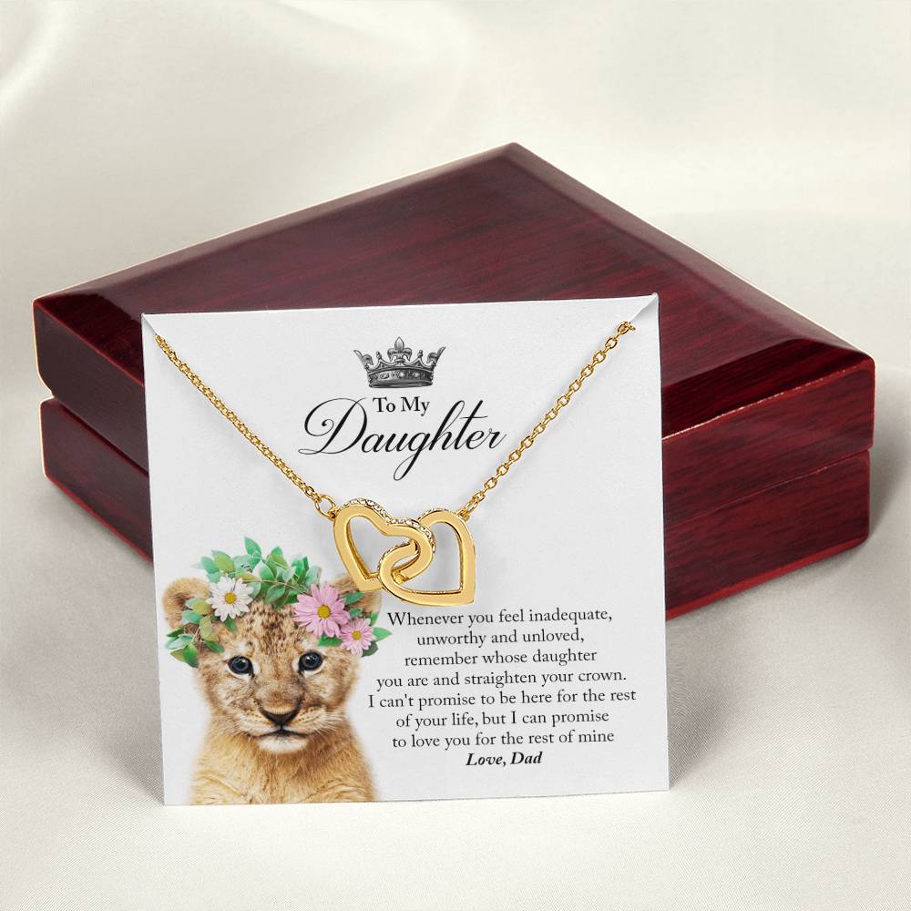 Daughter Straighten Your Crown In Usa Interlocking Hearts Necklace
