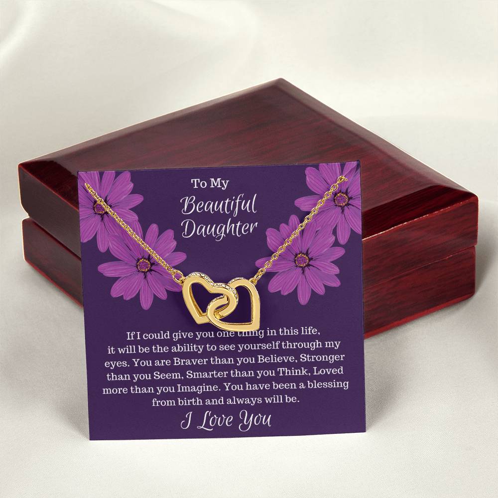 Gift For Daughter - If I Could Give You One Thing. Interlocked Hearts Interlocking Hearts Necklace