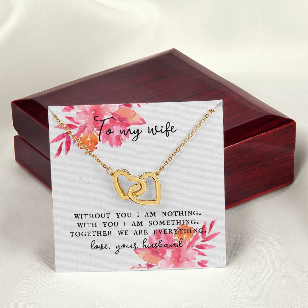 To Wife From Husband Double Hearts Necklace Love Jewelry Romantic Gift Valentine'S Day Anniversary From Spouse Interlocking Hearts Necklace