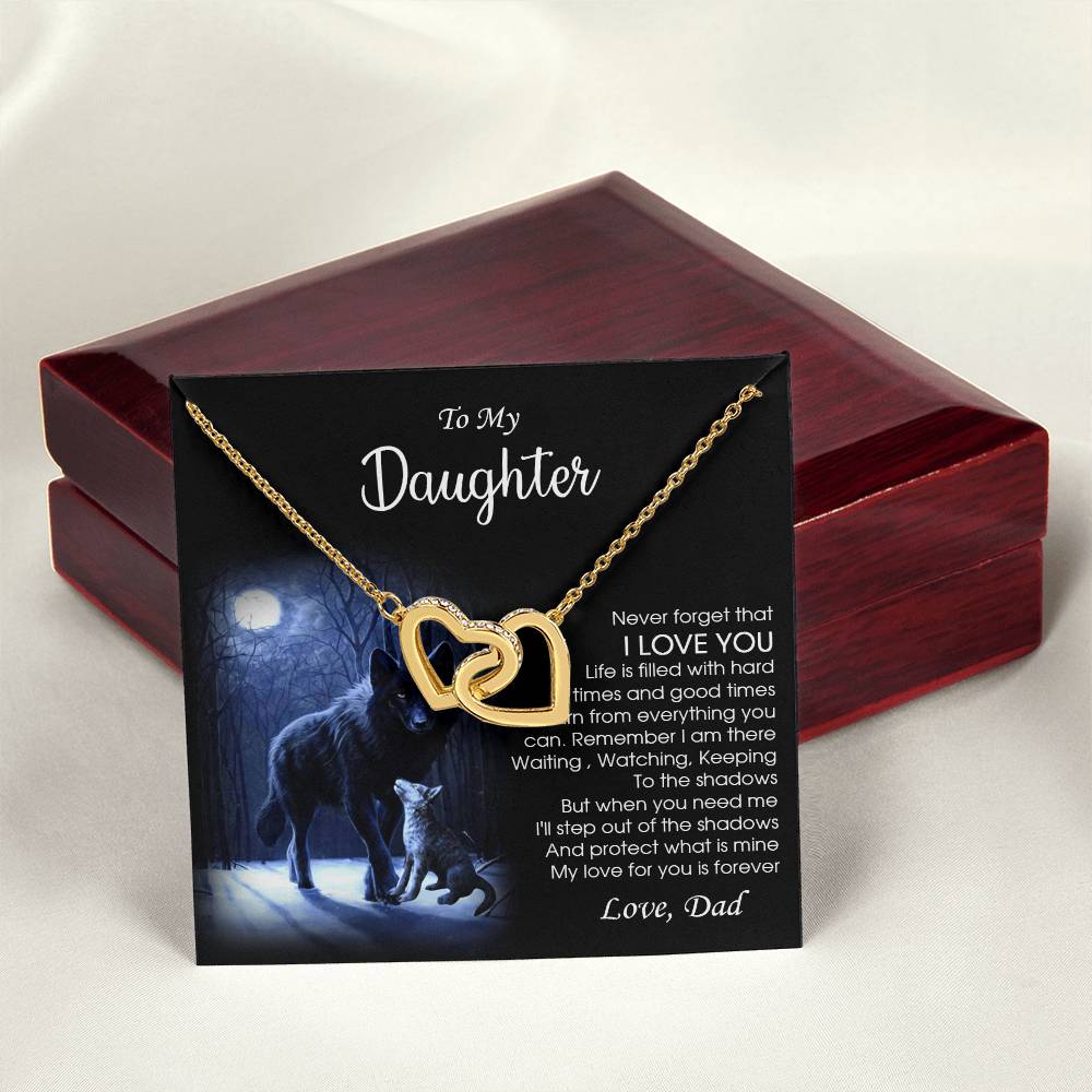 Dad To Daughter Necklace Daughter Gift Sentimental Gift For Daughter From Dad To My Daughter Jewelry Interlocking Hearts Necklace