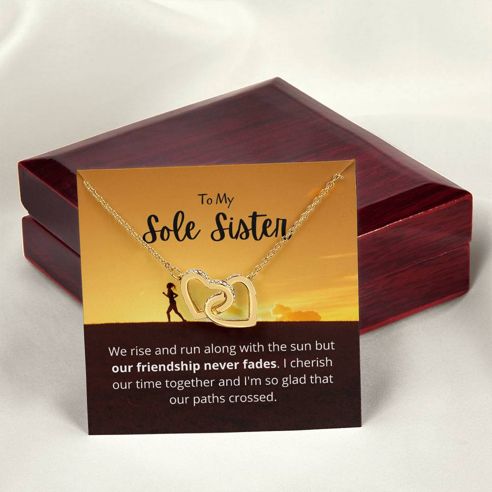 Friendship Never Fades Necklace - Gift For Your Runningworkout Bff Tribe Necklace Best Friend Gift Bff Gift Interlocking Hearts Necklace