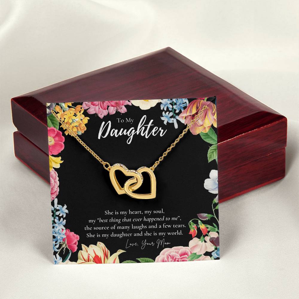 Daughter Gift To My Daughter Necklace From Mom To My Daughter Necklace Gift For Daughter From Mom Interlocking Hearts Necklace