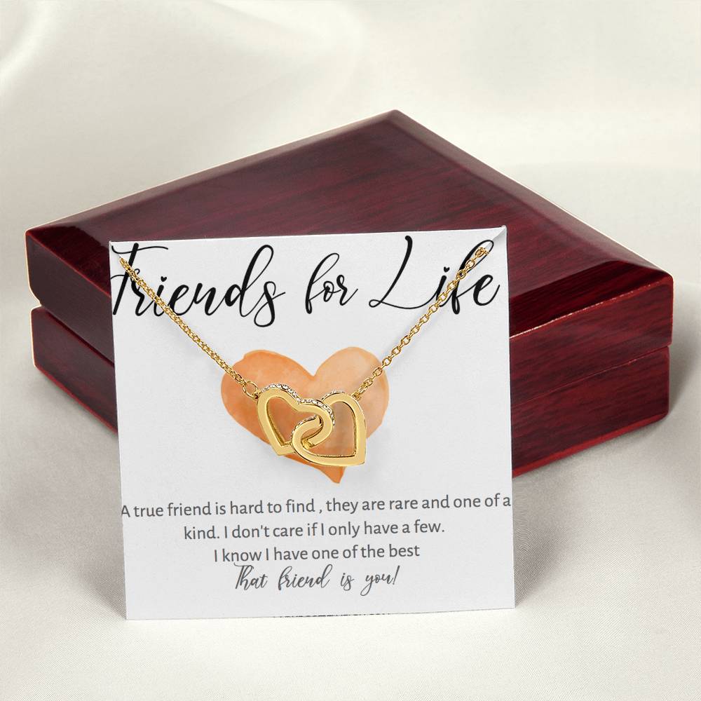 Friends For Life Necklace Interlocking Hearts Necklace