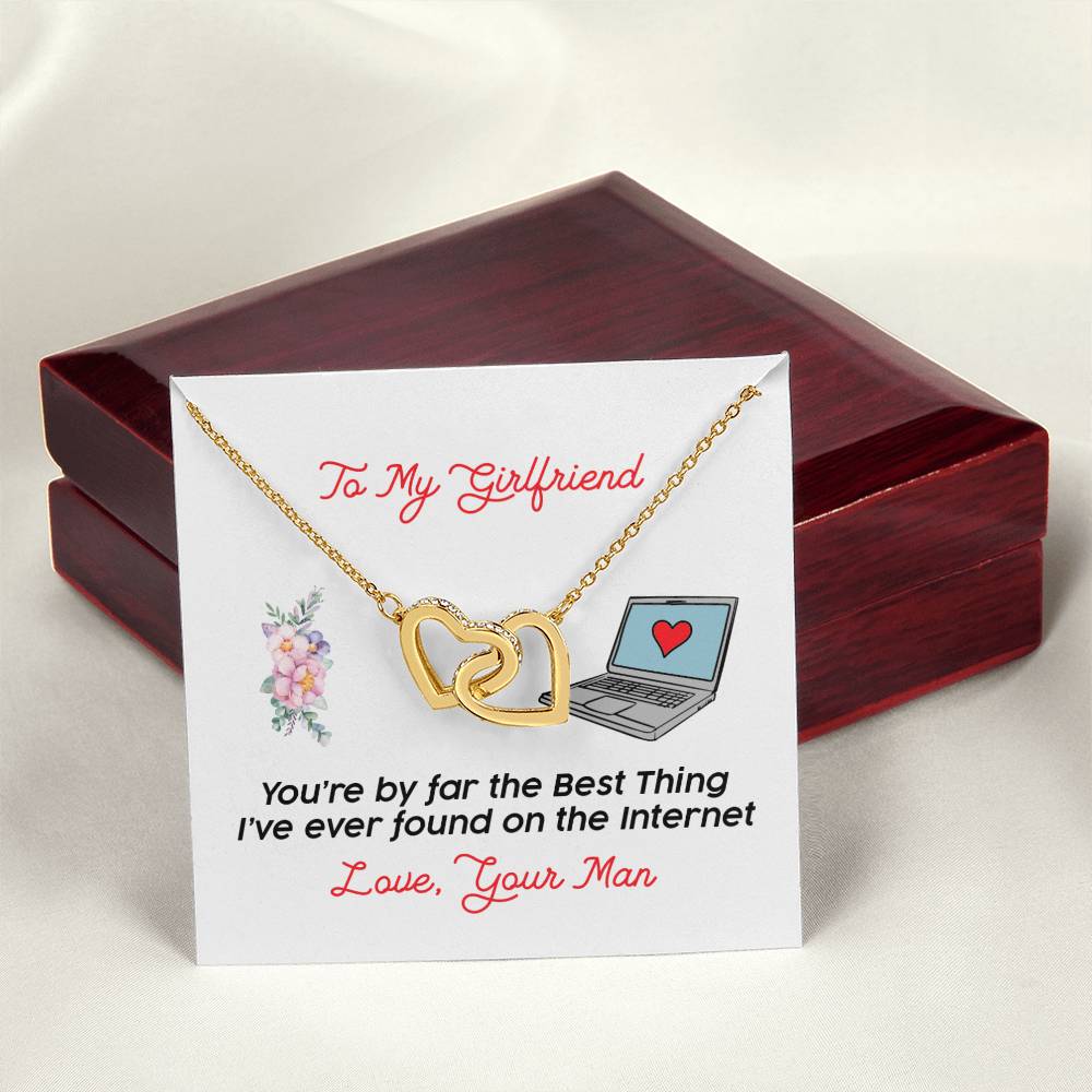 Gift For Girlfriend - Interlocking Heart Necklace Interlocking Hearts Necklace