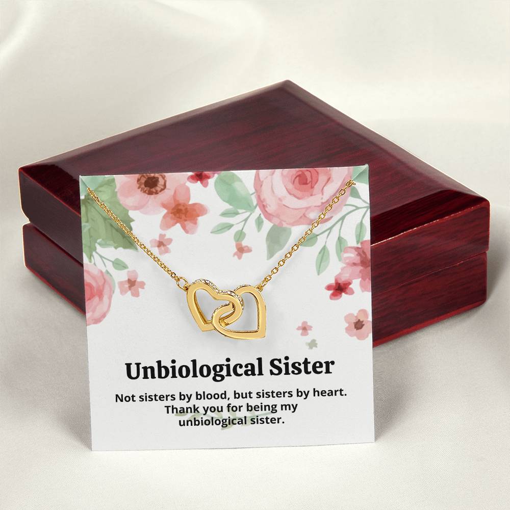 Unbiological Sister Necklace Interlocking Hearts Necklace
