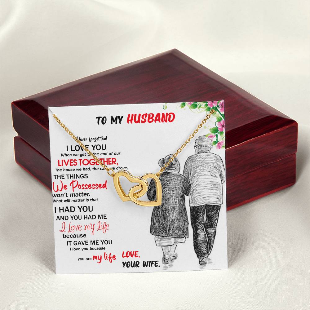 Gift For Husband Interlocking Hearts Necklace