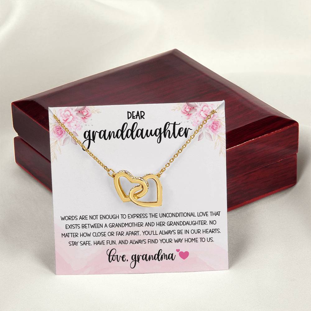 Dear Granddaughter From Grandma Interlocking Hearts Necklace
