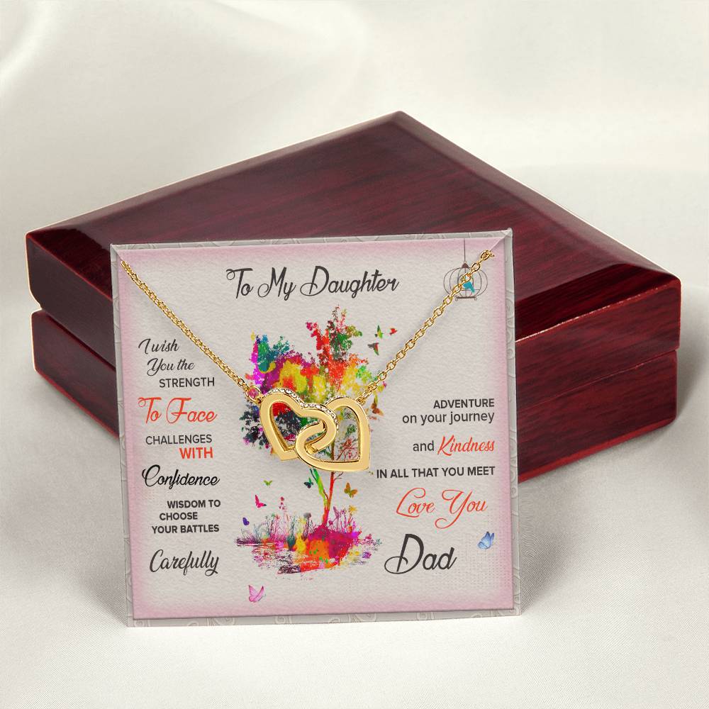 Daughter Necklace From Dad Interlocking Hearts Necklace