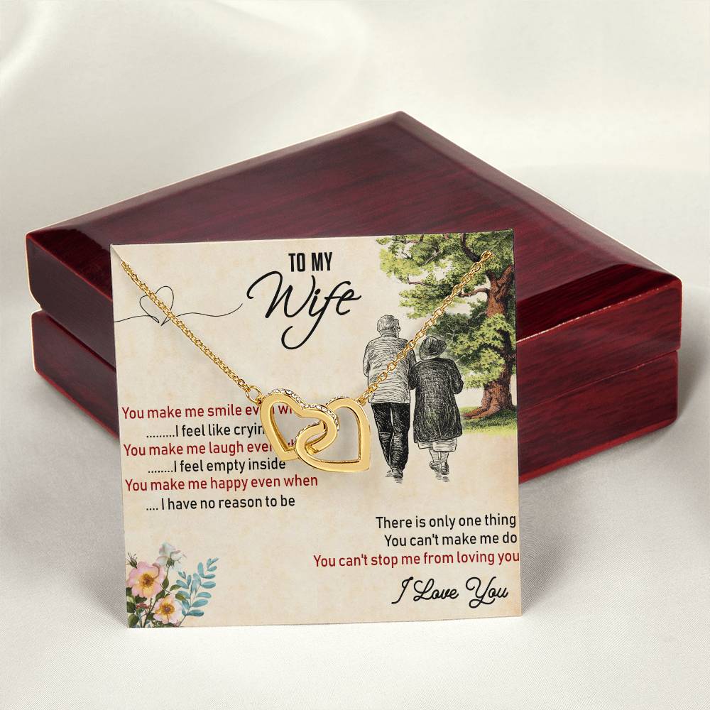 To My Wife Interlocking Hearts Necklace Message Card