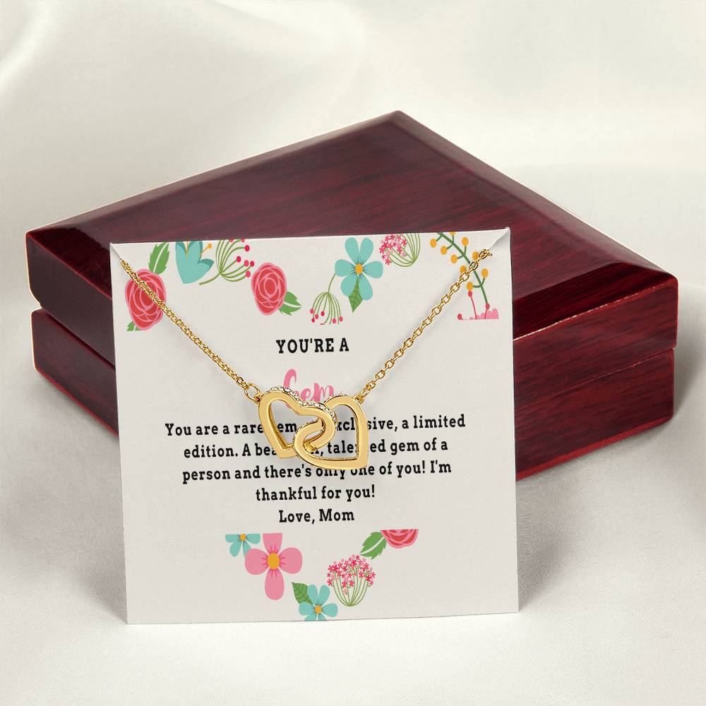 Daughter Gift From Mom Interlocking Hearts Necklace