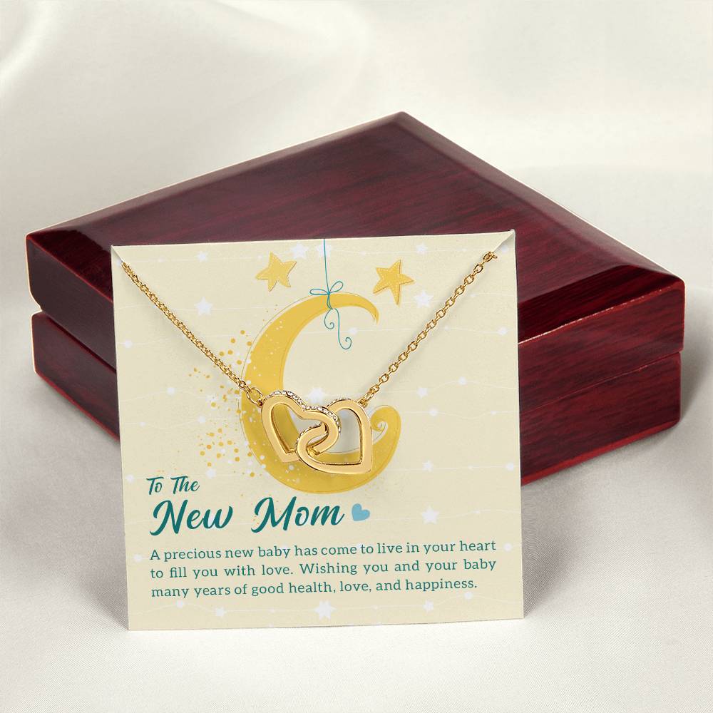 To The New Mom A Precious New Baby Interlocking Hearts Necklace