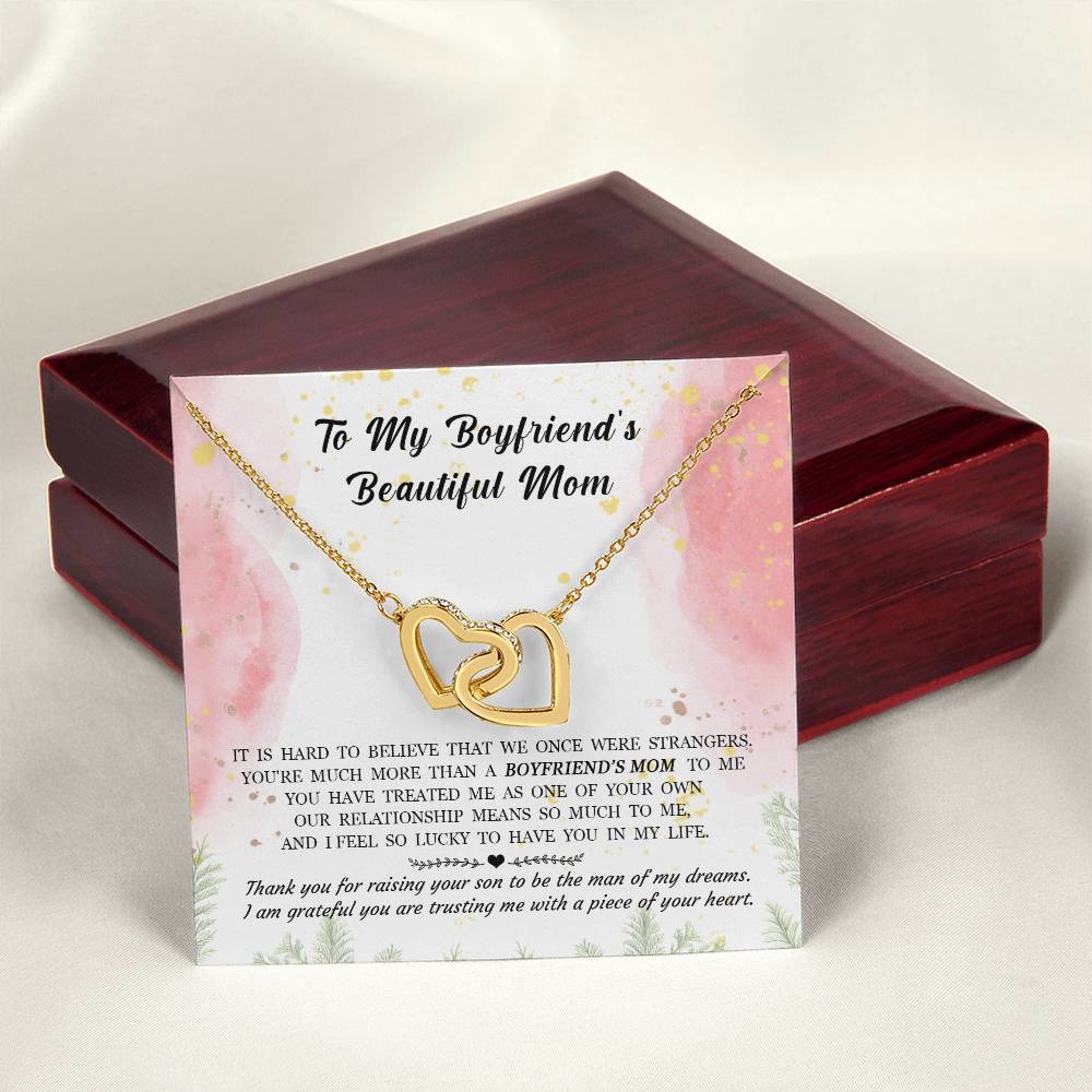 Gift For Boyfriend'S Mom - Hard To Believe That We Once Were Strangers - Interlocking Interlocking Hearts Necklace