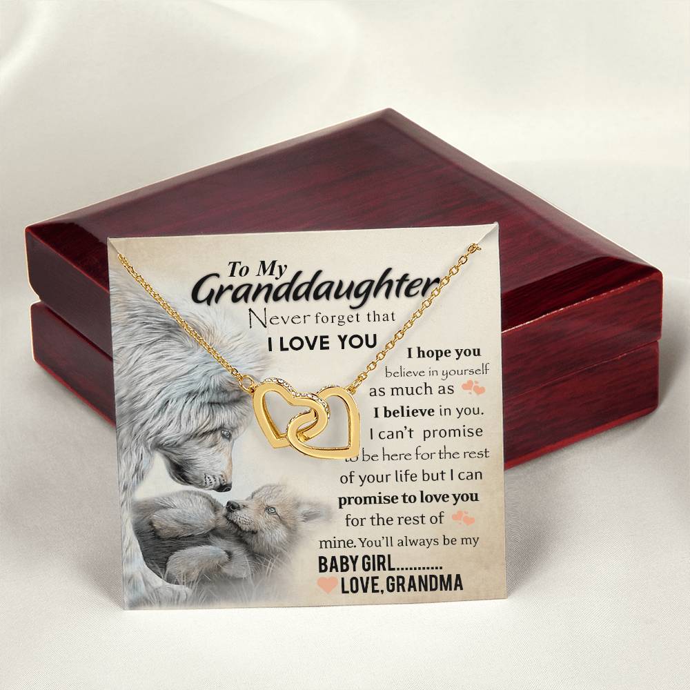 Always My Baby Girl Necklace With Message Box Interlocking Hearts Necklace