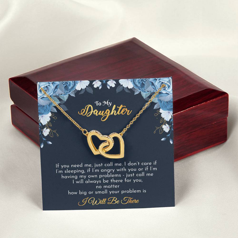 Gift For Daughter - Interlocking Hearts Necklace With Message Card