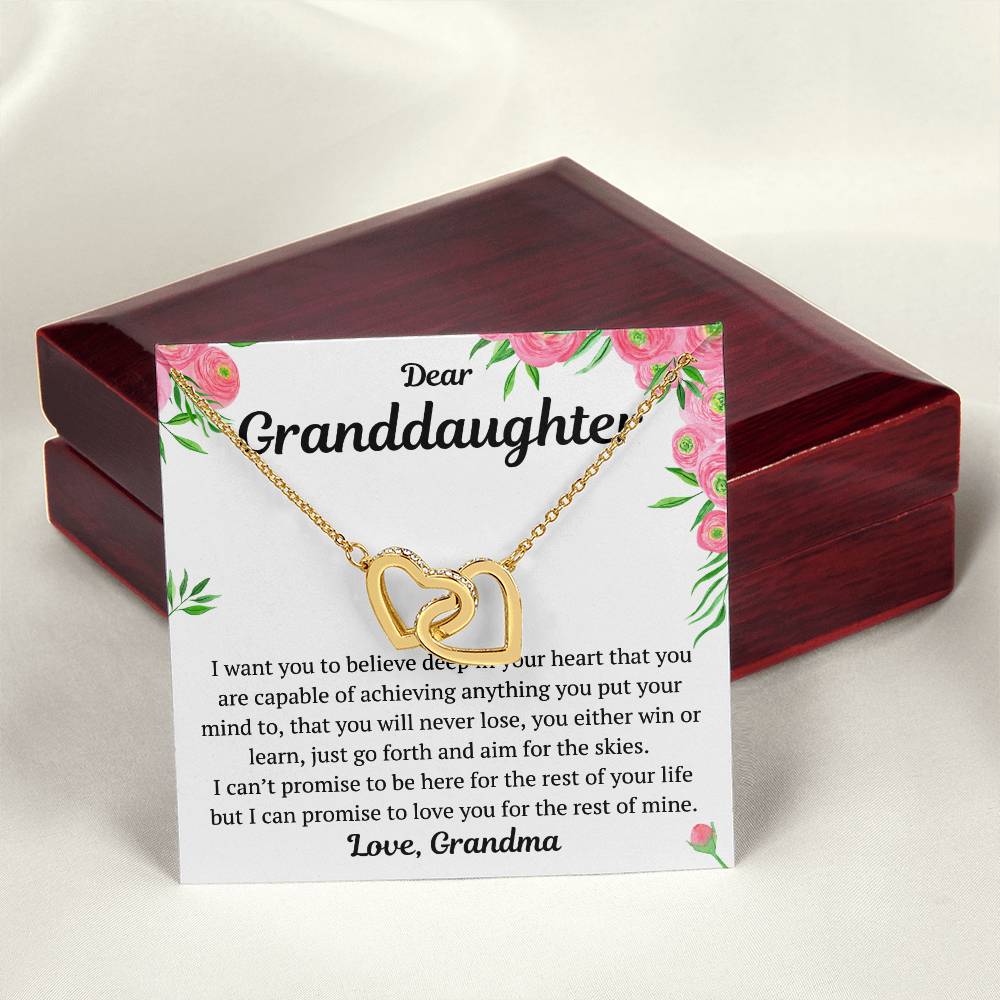 Dear Granddaughter From Grandma Interlocking Hearts Necklace