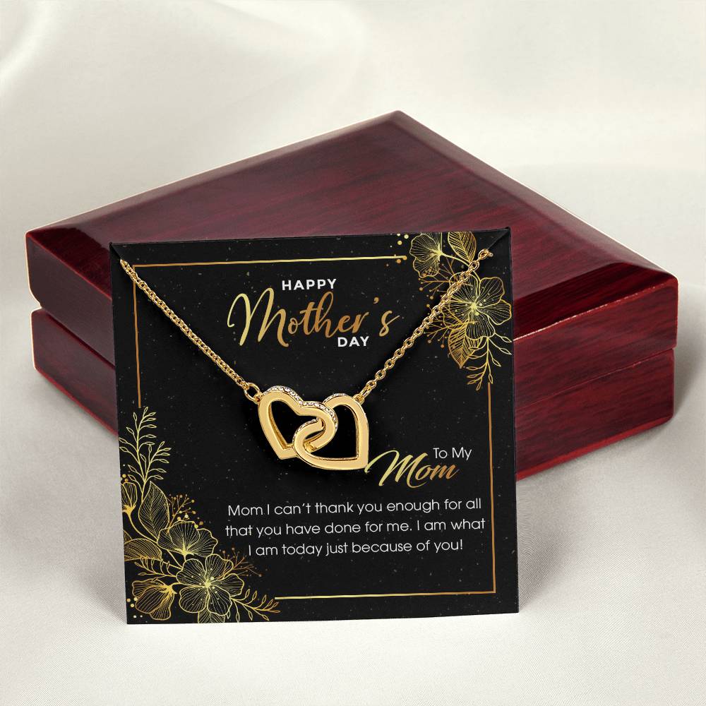 Gift For Mom - Thank You For All - The Interlocking Heart Necklace Interlocking Hearts Necklace