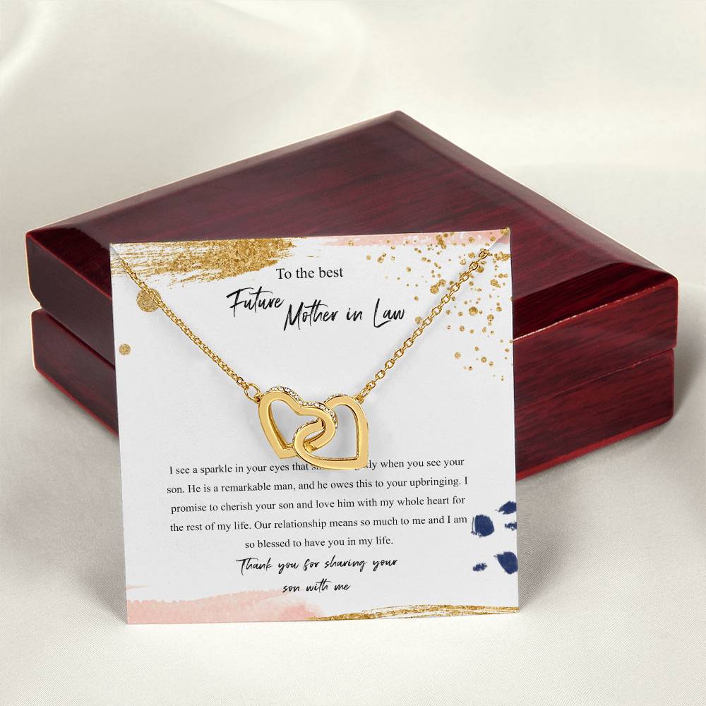 To The Best Future Mother In Law Interlocking Hearts Necklace