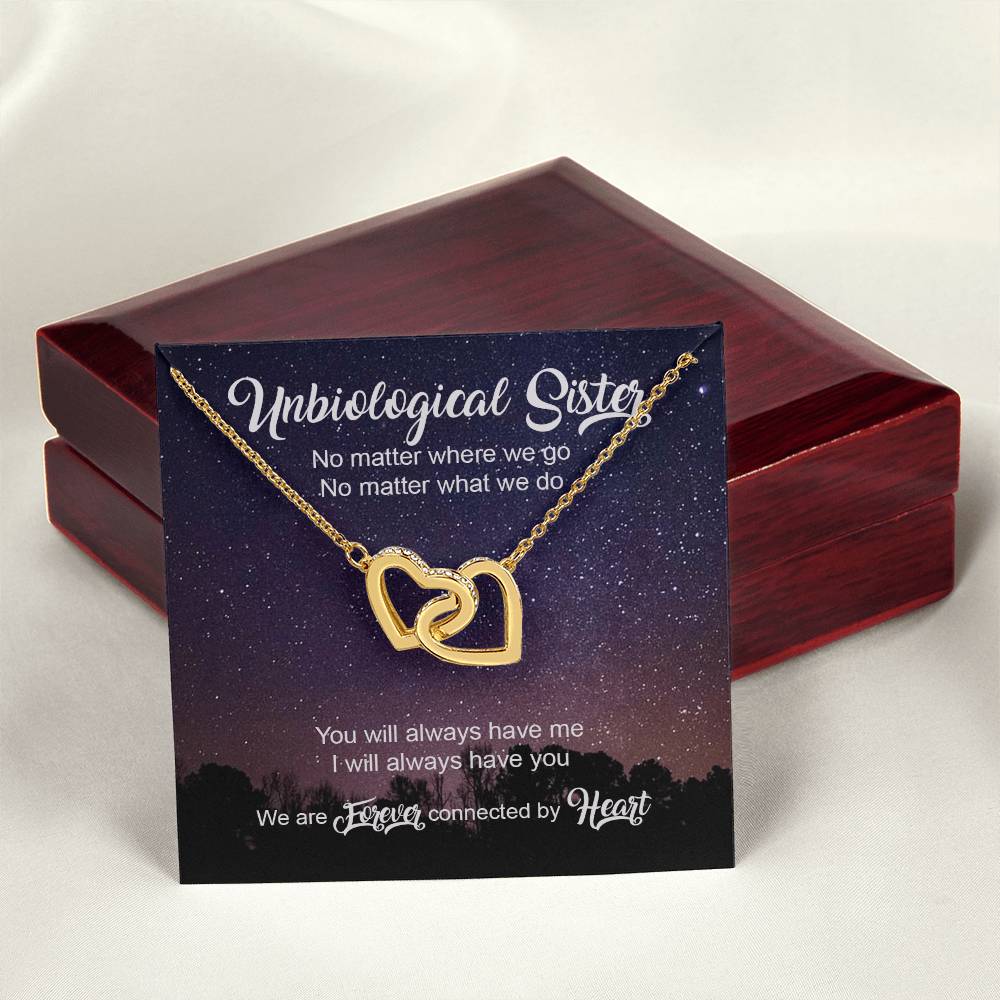 Unbiological Sister Luxury Necklace Interlocking Hearts Necklace