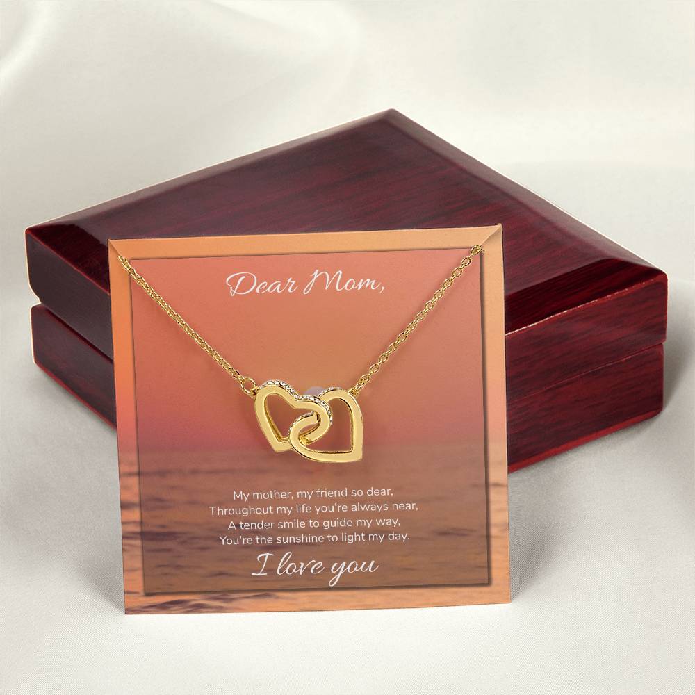 Dear Mom Interlocking Hearts Necklace