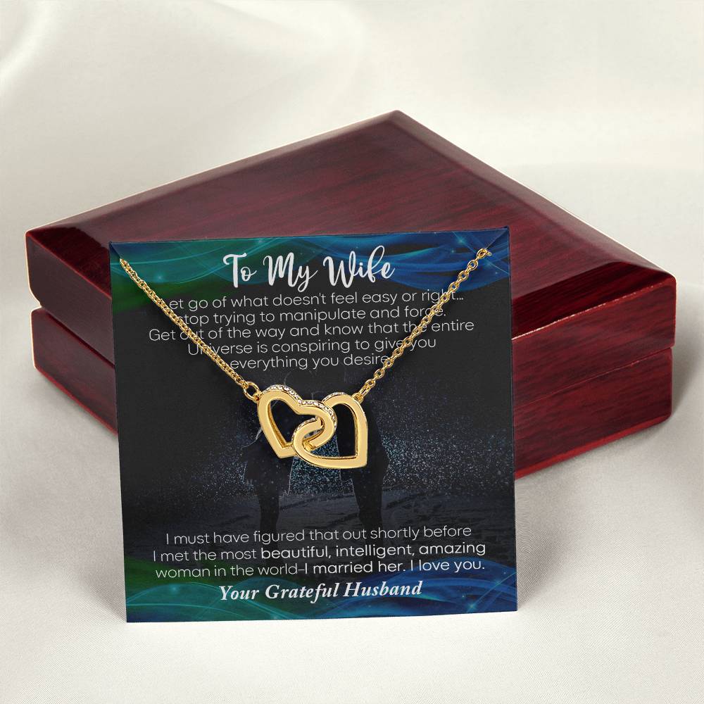 To My Wife Necklace Gift For Wife Necklace For Wife Birthday Gift For Wife Anniversary Gift For Wife Wife Christmas Gift From Husband Interlocking Hearts Necklace